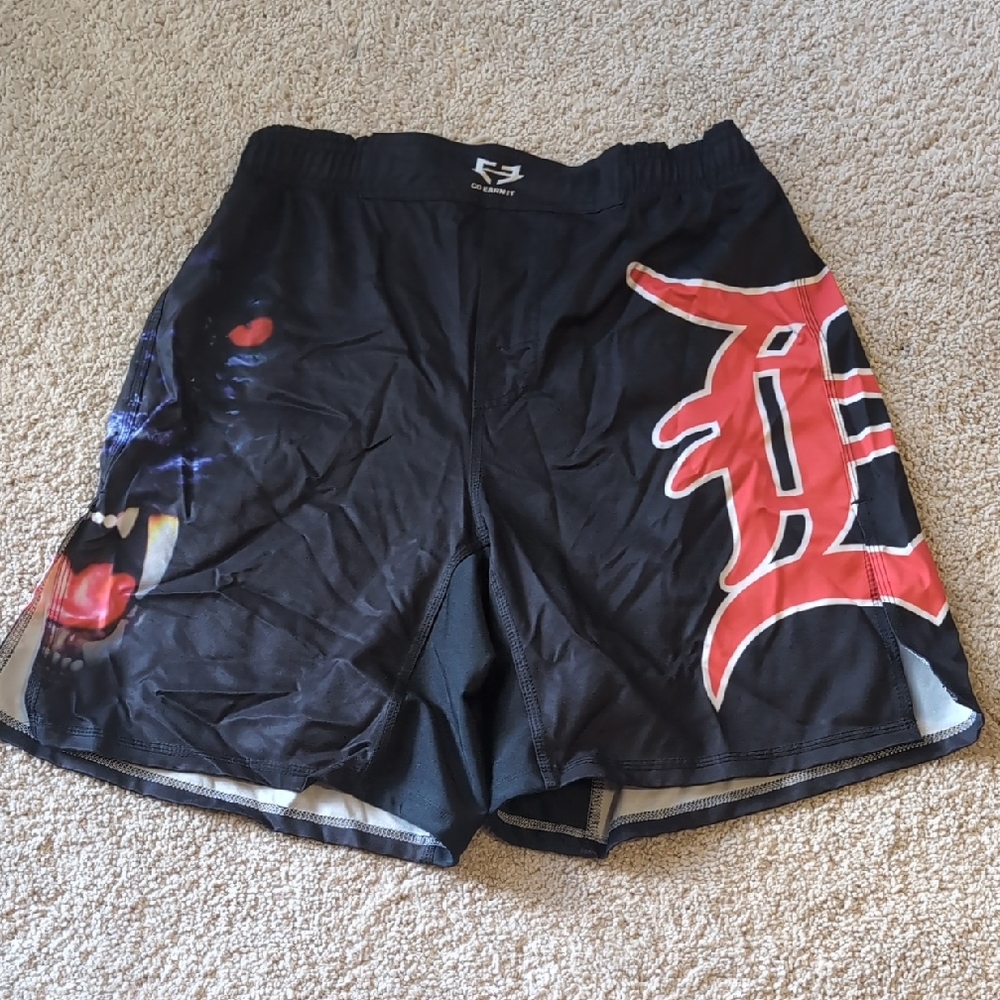 Men's Black Graphic Shorts